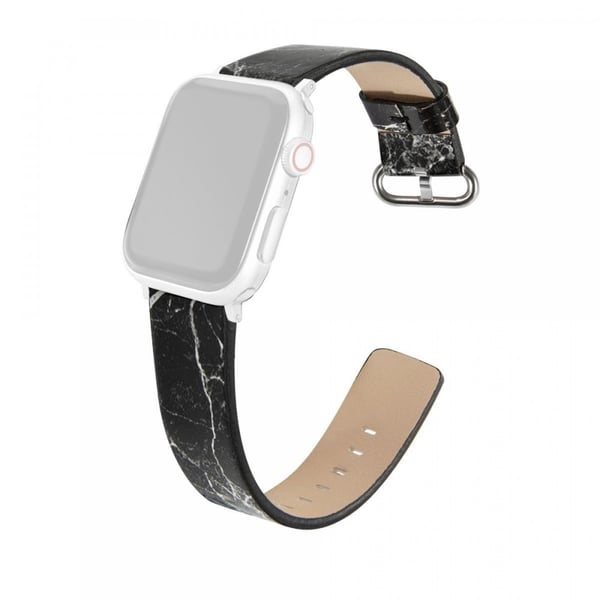 Apple Watch 49mm / 45mm / 44mm / 42mm Marmor skinnklokkebånd - Svart