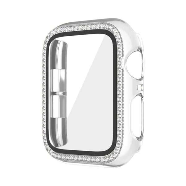 Apple Watch Serie 6 / 5 / 4 / SE (2022) / SE (2023) / SE 44 mm galvaniserende klokkeveske støtsikkert deksel med herdet glassfilm - Gjennomsiktig