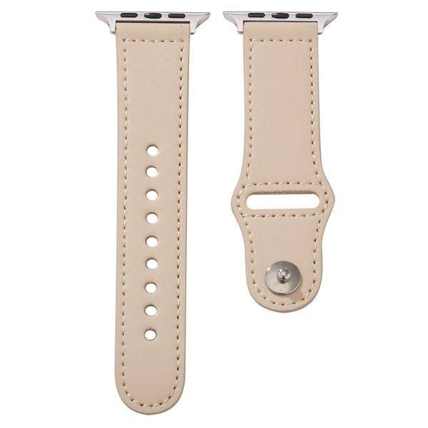 Apple Watch 49 mm / 45 mm / 44 mm / 42 mm urarmbånd i ekte kuskinn - Aprikos