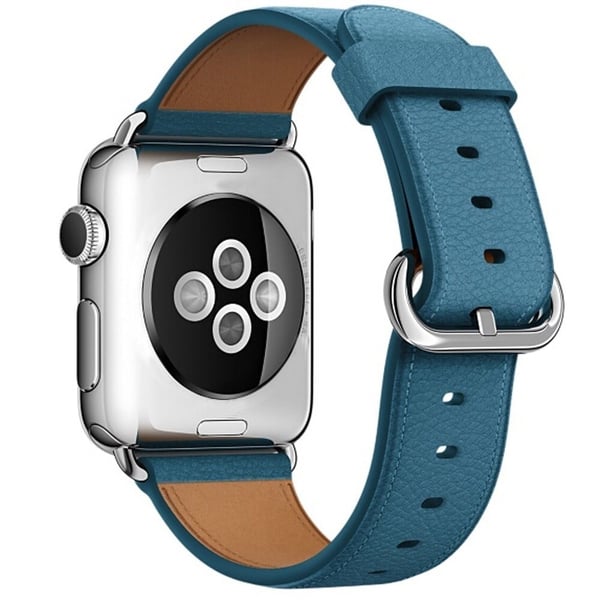 Apple Watch 49 mm / 45 mm / 44 mm / 42 mm klokkerem i ekte okselær - Cyan