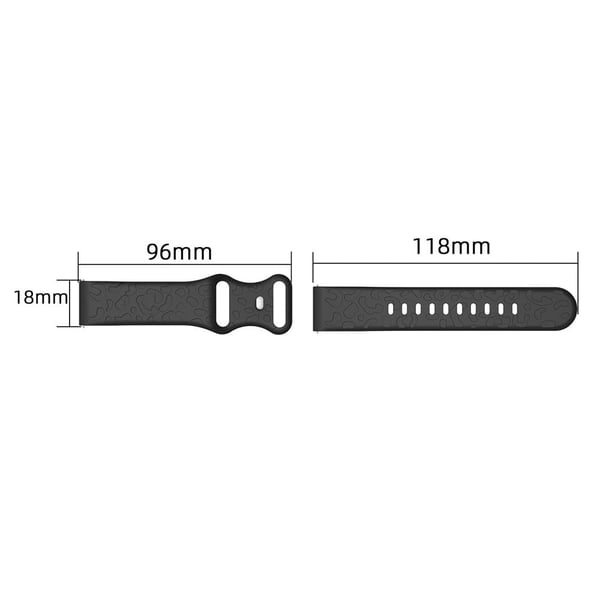 Coros Watch GT 4 41mm / Garmin Venu 3S 18mm Watch Band Leopard Texture Silicone Wrist Strap - Lyserosa