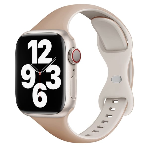 Apple Watch 49mm / 45mm / 44mm / 42mm Silikonklokkerem - Melkete + Rock Hvit