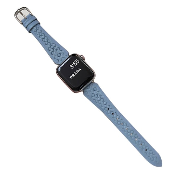 Apple Watch 49mm / 45mm / 44mm / 42mm Cowhide skinnarmbånd - Blå