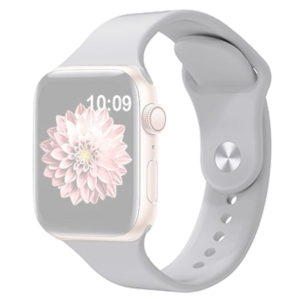 KALEBOL Apple Watch Series 41mm / 40mm / 38mm silikone urrem, str: S / M - Lysegrå