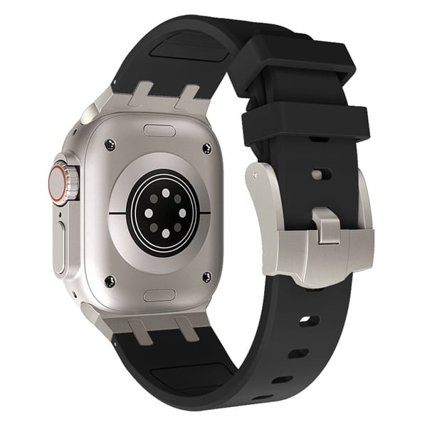 Apple Watch 49 mm / 45 mm / 44 mm / 42 mm flytende silikonbånd - Titan Svart