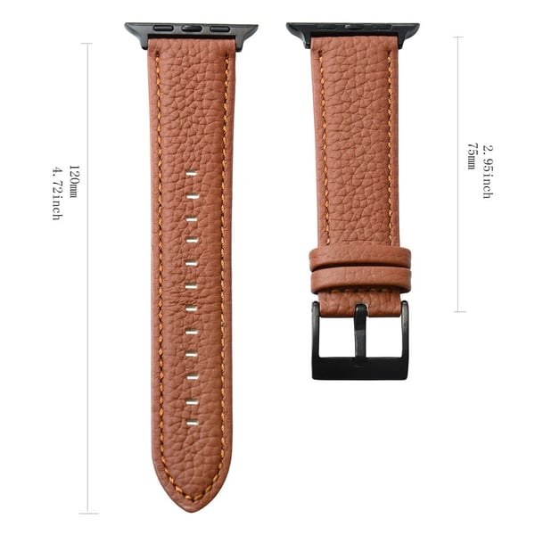Apple Watch Series 41mm / 40mm / 38mm Urrem Ægte okselæderrem - Orange
