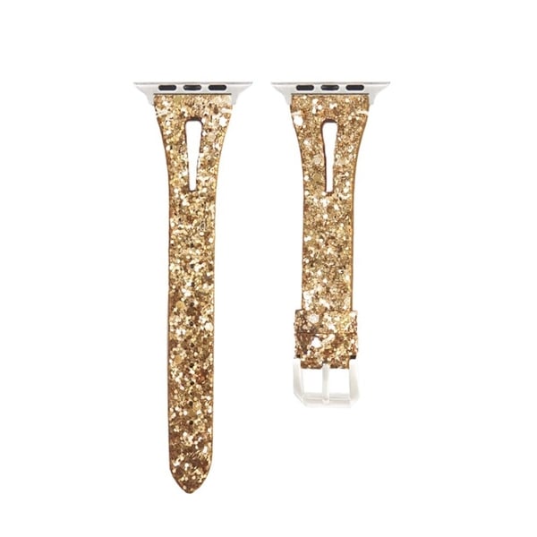 Apple Watch 49mm / 45mm / 44mm / 42mm skinnarmbånd Bling armbånd - Gul