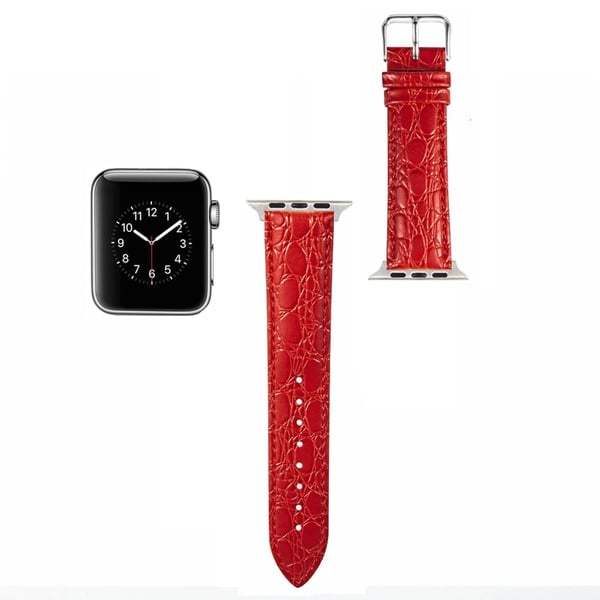 Apple Watch 49mm / 45mm / 44mm / 42mm Crocodile Style Watch Band - Rød