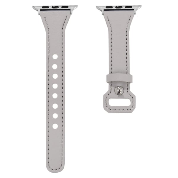 Apple Watch 49mm / 45mm / 44mm / 42mm lærarmbånd klokkerem - Lysegrå