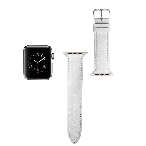 Apple Watch 49mm / 45mm / 44mm / 42mm Crocodile Style Watch Band - Hvit