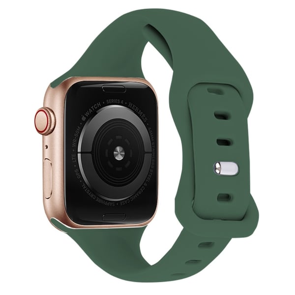 KALEBOL Apple Watch Series 41mm / 40mm / 38mm Silikonrem Erstatning, Str: L - Olivengrønn