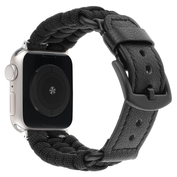 Apple Watch 49mm / 45mm / 44mm / 42mm ægte ko-urrem - Sort