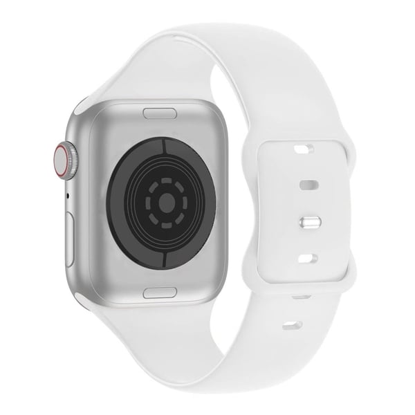 KALEBOL Apple Watch Series 41mm / 40mm / 38mm Silikon Sportsbånd, str: L - Hvit