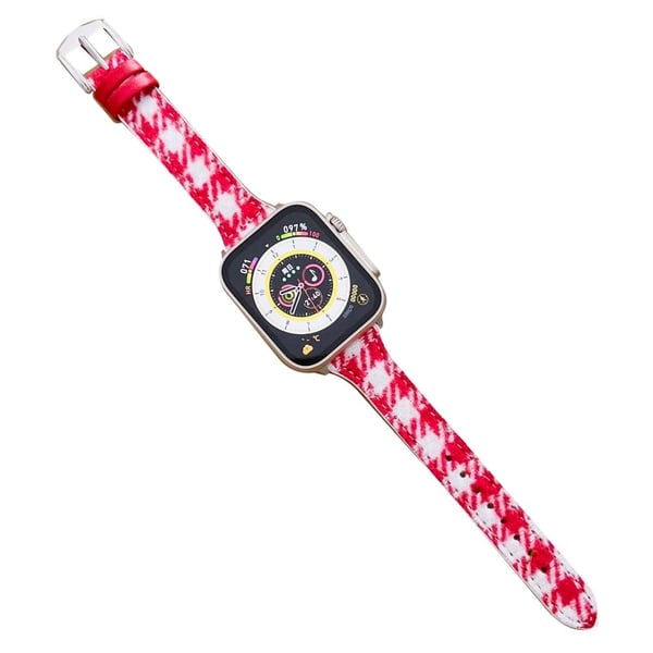 Apple Watch Series 41mm / 40mm / 38mm Ullklokkebånd - Rød / Hvit