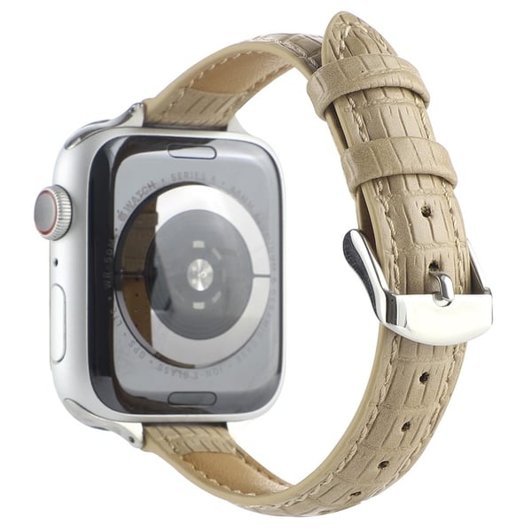 Lærrem med krokodillestruktur Apple Watch Series 41mm / 40mm / 38mm håndleddsrem - Khaki