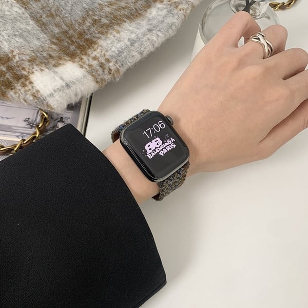 Apple Watch Series 41 mm / 40 mm / 38 mm magnetisk ullrem med spenne - Blå + Svart
