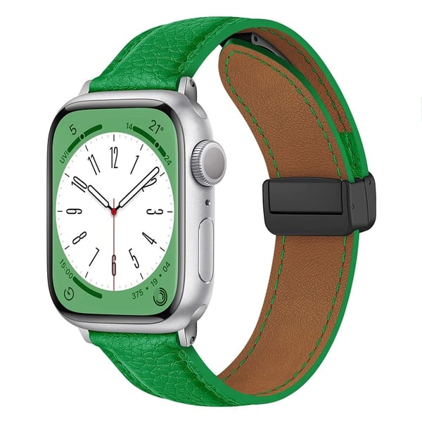 Apple Watch Series 41mm / 40mm / 38mm Litchi Texture lærarmbånd - Grønn
