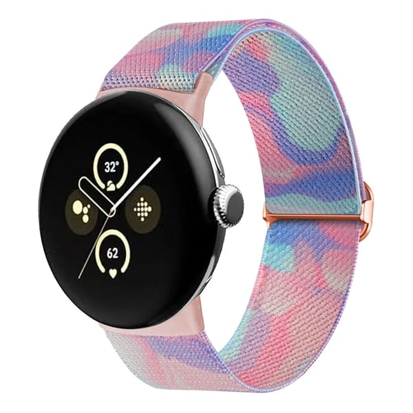 Google Pixel Watch / Watch 2 Pattern Straps Adjustable Nylon Watch Band - Vandig Væske