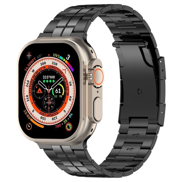 Erstatningsarmbånd i titanstål Apple Watch Series 41mm / 40mm / 38mm klokkerem - Svart