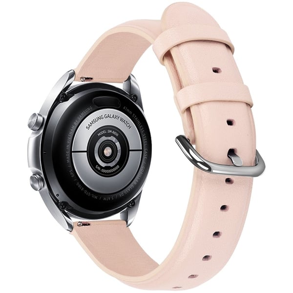 Klokkerem Coros Watch GT / GT 2 46mm / 42mm / Samsung Galaxy Watch 46mm First Layer Cowhide Wrist Band - Rosa