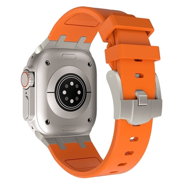 Apple Watch Series 41 mm / 40 mm / 38 mm klokkerem i flytende silikon - Titan Oransje
