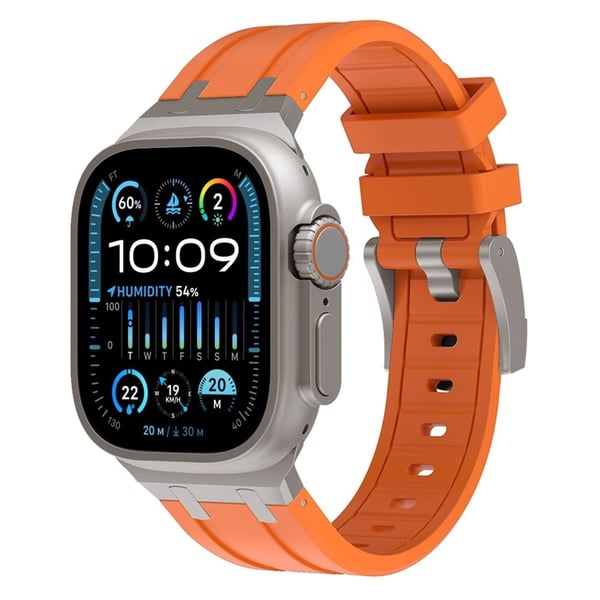 Apple Watch Series 41 mm / 40 mm / 38 mm klokkerem i flytende silikon - Titan Oransje