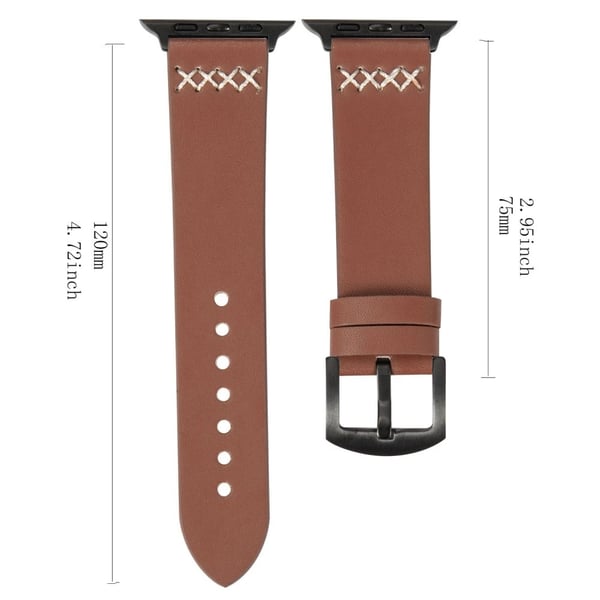 Apple Watch Series 41mm / 40mm / 38mm Cross Stitch lærarmbånd - Grønn