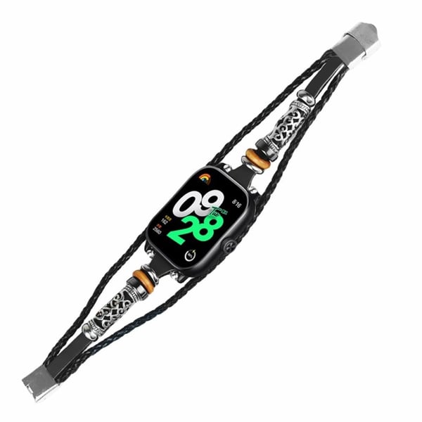 Xiaomi Redmi Watch 4 Watch Band Retro Stilig DIY Beaded Wrist Strap - Svart