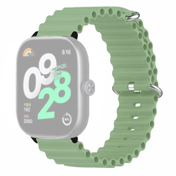 Xiaomi Redmi Watch 4 Silikonklokkearmbånd med legeringskontakt - Lysegrønn