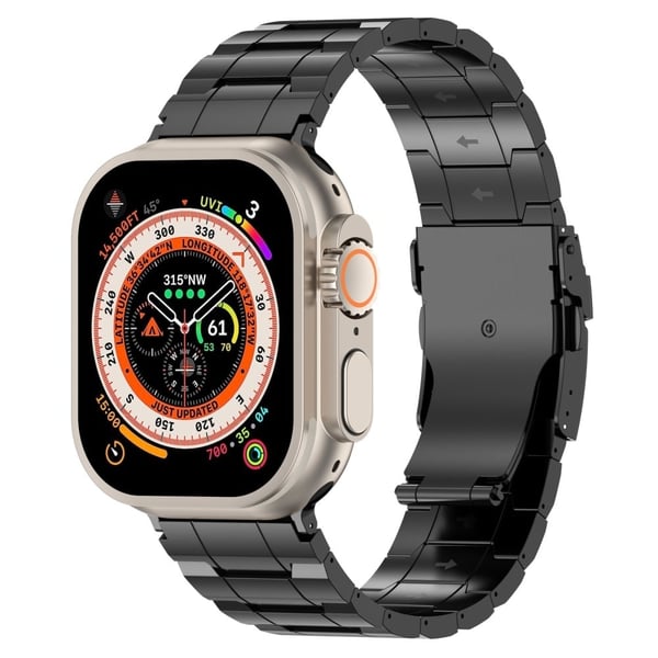 Apple Watch Series 41 mm / 40 mm / 38 mm armbåndsremmer i titanstål - Svart