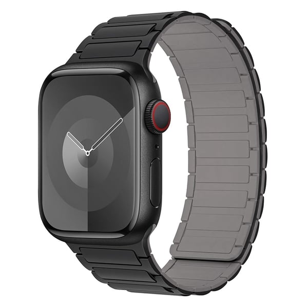 Apple Watch Series 41mm / 40mm / 38mm Silikon magnetisk klokkerem - Svart + Grå