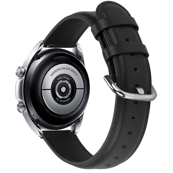 Klokkerem Coros Watch GT / GT 2 46mm / 42mm / Samsung Galaxy Watch 46mm First Layer Cowhide Wrist Band - Svart