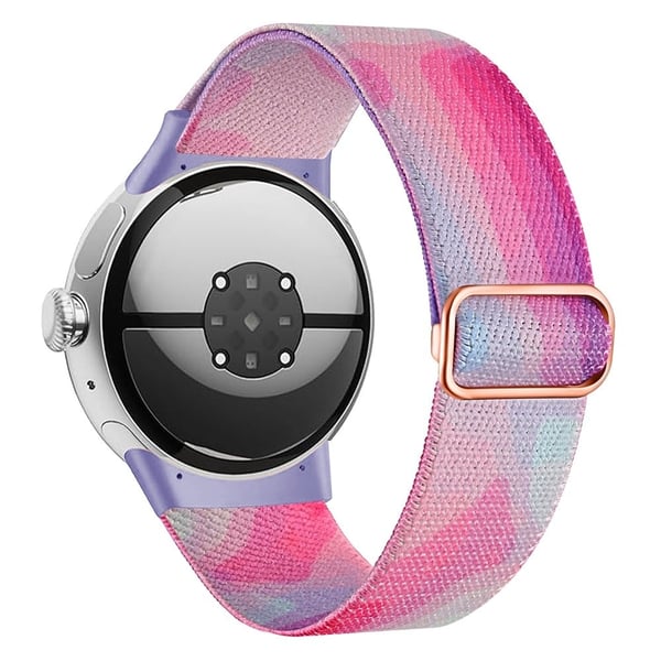 Google Pixel Watch / Watch 2 Pattern Straps Adjustable Nylon Watch Band - Lilla Blå