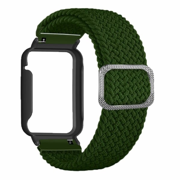 Xiaomi Smart Band 8 Pro Klokkebånd Flettet nylonrem med klokkeveske - Militærgrønn + Svart Skall