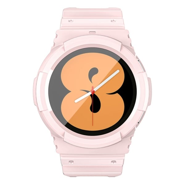 Samsung Galaxy Watch4 40 mm / Watch 5 40 mm integrert, fleksibel og justerbar klokkerem med klokkeveske - Rosa