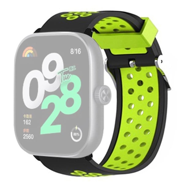 Xiaomi Redmi Watch 4 Dual Color Silikonklokkebånd Armbåndsrem - Svart + Grønn