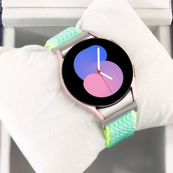 Samsung Galaxy Watch6 / Watch6 Classic / Watch 5 Bølgeformet klokkerem Flettet armbånd - Blågrønn
