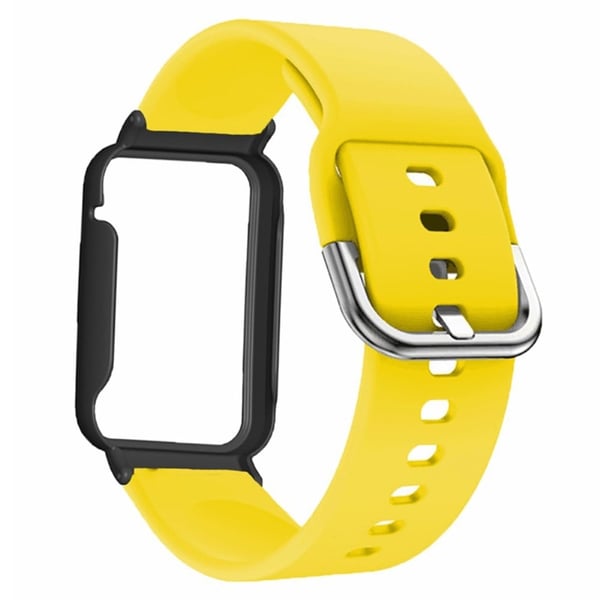 Xiaomi Smart Band 8 Pro Silikon Sportsklokkebånd med Klokkeveske - Gul + Svart Skall