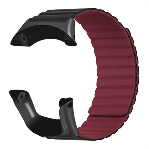 Suunto Ambit3 Peak / Ambit2 Silicone Sport Strap Magnetic Watch Band - Sort + Rødvin
