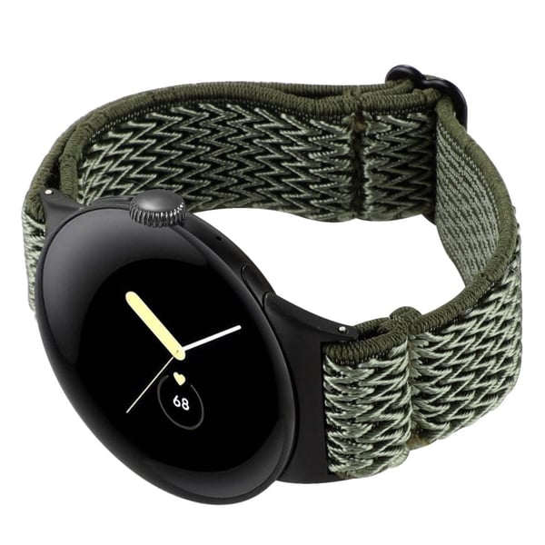 Google Pixel Watch 2 / Pixel Watch Nylon Braided Watch Band Wave Wrist Strap - Grøn