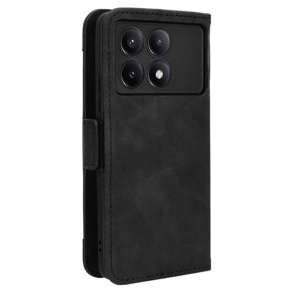Lommebok-etui i moderne skinn-design Xiaomi Redmi K70E / Xiaomi Poco X6 Pro - Svart