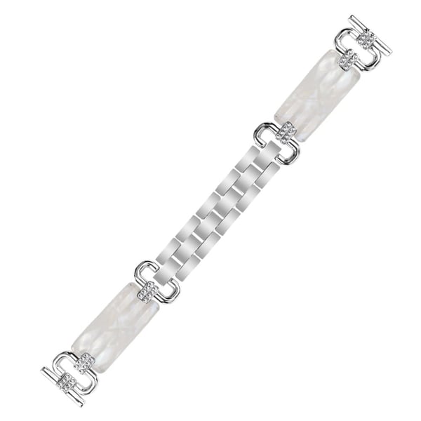 Huami Amazfit Cheetah Pro Rhinestone Decor Resin Strap Stilig Smartwatch Armbånd - Sølv / Perle Hvit