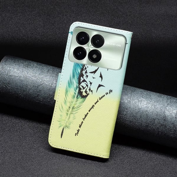 Wonderland Xiaomi Redmi K70E flip-etui - Fjær Og Fugler