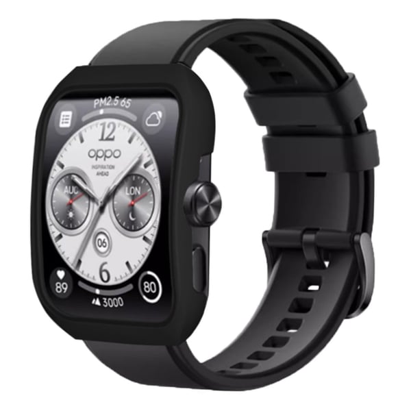 Oppo Watch 4 Pro Watch Frame Case ripesikkert, hardt, støtbestandig beskyttelsesdeksel - Svart