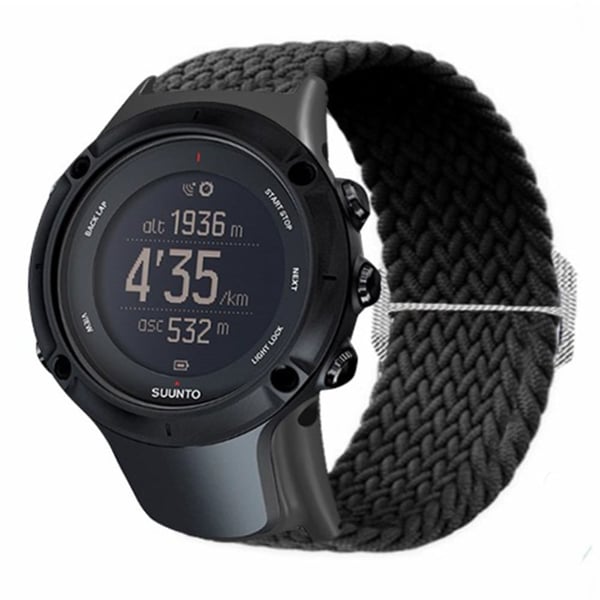 Suunto Ambit3 / Ambit2 / Ambit Flettet nylon urrem Justerbar håndledsrem - Sort