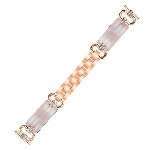 TicWatch 2 / E / C2 (svart / sølv urskive) Harpiksrem Rhinestone Decor Armbåndsarmbånd - Rose Gull / Rosa
