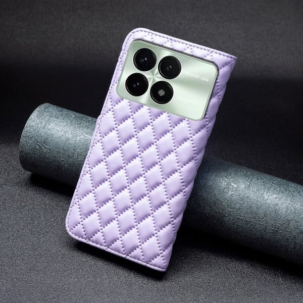 Rombemønster, matt flip-deksel for Xiaomi Redmi K70 - Lilla