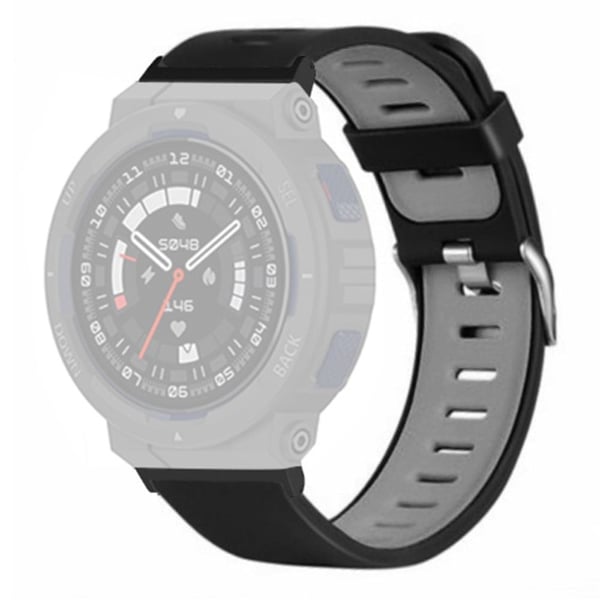 Huami Amazfit Active Edge A2212 Utskifting av armbåndsrem med to farger - Svart + Grå