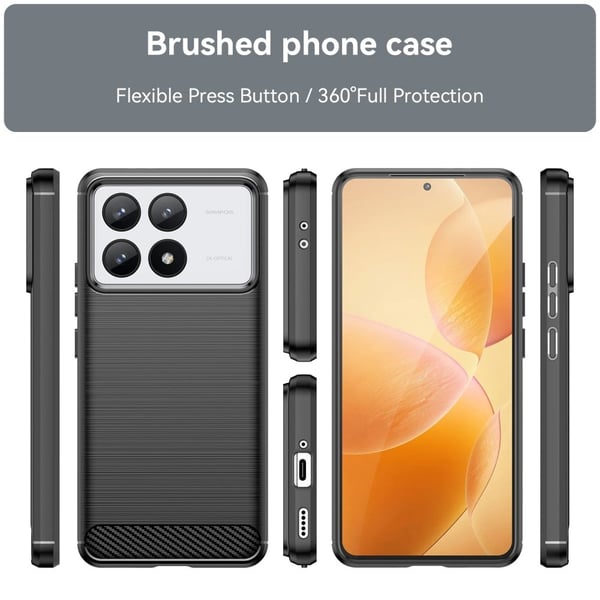 Carbon Flex Xiaomi Redmi K70 / Xiaomi Redmi K70 Pro deksel - Svart