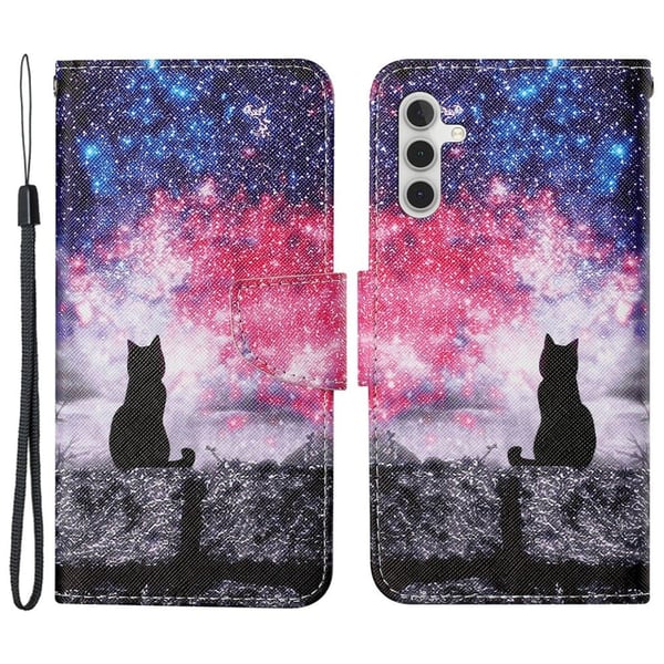 Wonderland Samsung Galaxy A05s flip-etui - Stjernehimmel / Katt
